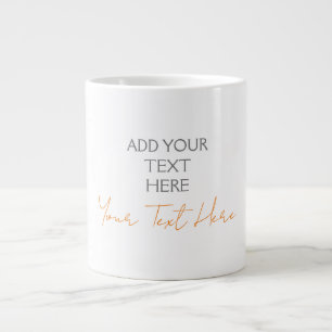 Modern minimalist schlicht personalisiert Text hin Jumbo-Tasse