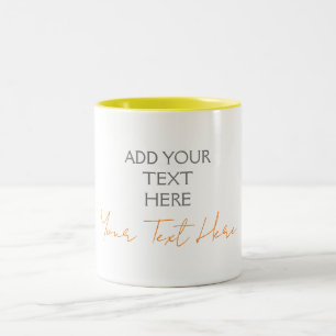 Modern minimalist schlicht personalisiert Text hin Zweifarbige Tasse