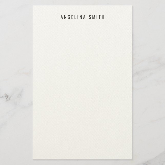 Modern minimalist schlicht Schwarz Weiß Briefpapier (Vorderseite)