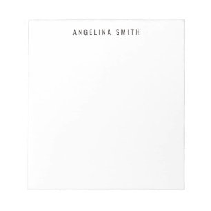 Modern minimalist schlicht Schwarz Weiß Notizblock