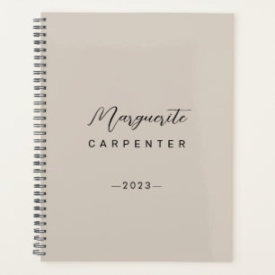 Modern Minimalist Schrift Leicht Taupe 2023 Planer