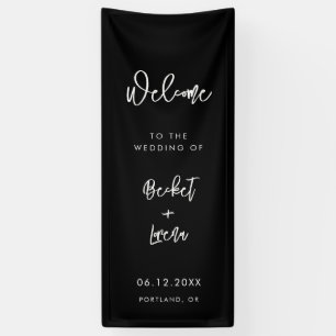 Modern minimalist schwarze Willkommen zu unserer H Banner