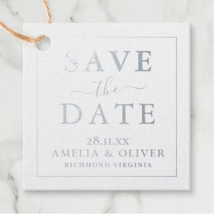 Modern minimalist schwarzes Gold Save The Date Geschenkanhänger