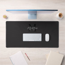 Modern Minimalist Script Black White Monogram