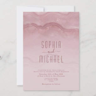 Modern Minimalist Script Dusty Rose Wedding Einladung