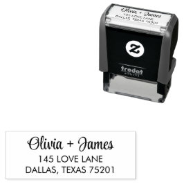 Modern Minimalist Script | Wedding Return Address  Permastempel