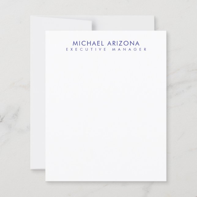 Modern Minimalist Simple Plain Name Paper Sheet (Vorderseite)