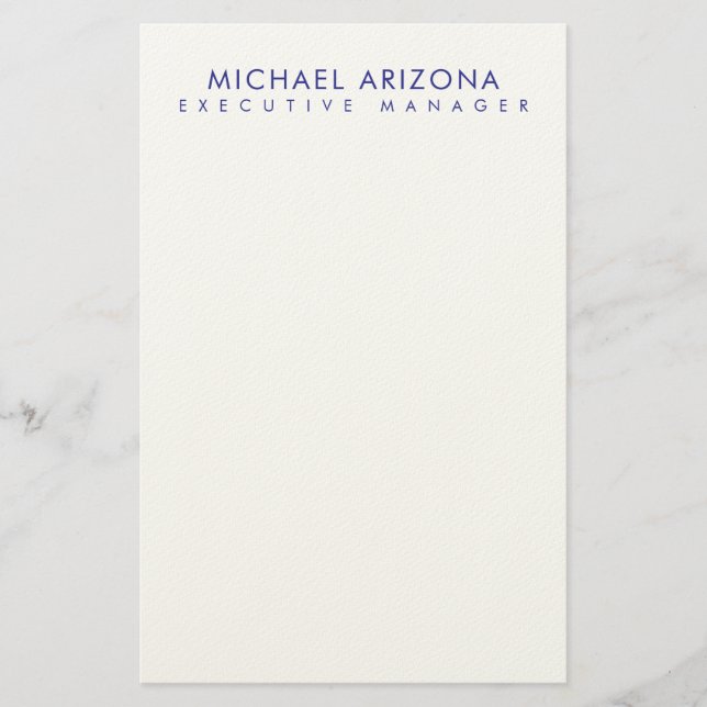Modern Minimalist Simple Plain Own Name Briefpapier (Vorderseite)