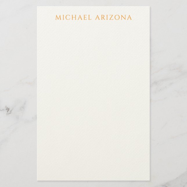 Modern Minimalist Simple Plain Own Name Briefpapier (Vorderseite)
