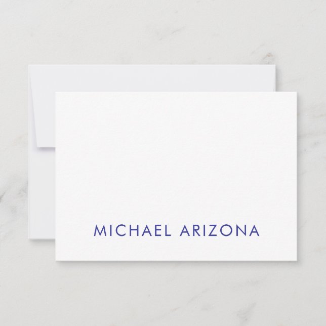 Modern Minimalist Simple Plain Own Name RSVP Karte (Vorderseite)