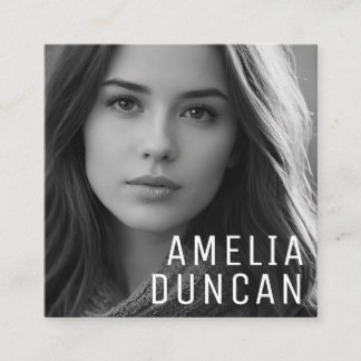 Modern Minimalist Simple Professional Photo Square Quadratische Visitenkarte