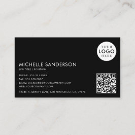 Modern Minimalist Simple Professional QR Code Logo Visitenkarte