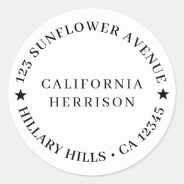 Modern Minimalist Simple Star Design Runder Aufkleber