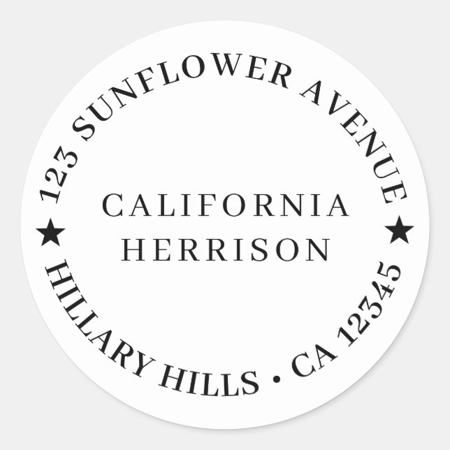 Modern Minimalist Simple Star Design Runder Aufkleber (Vorderseite)