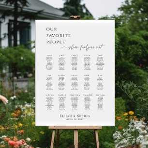 Modern minimalist Sitzplan für bis zu 15 Tische Poster