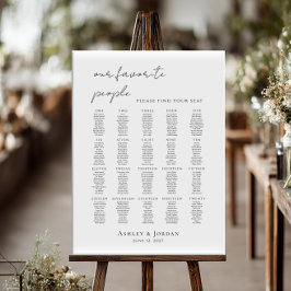 Modern minimalist Sitzplan für bis zu 20 Tische Poster