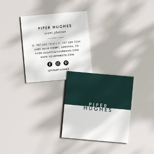 Modern Minimalist Square Business Cards   Hunter Quadratische Visitenkarte