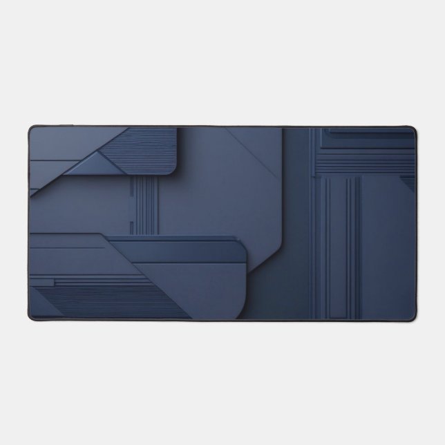 Modern Minimalist Tech Surface in Deep Blue Schreibtischunterlage (Vorderseite)