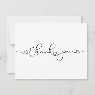 Modern Minimalist Thank You Heart Custom Card Dankeskarte