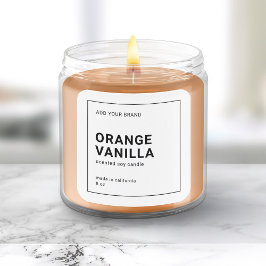 Modern Minimalist Thin Black Border Product Label Quadratischer Aufkleber