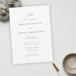 Modern Minimalist Typography Calligraphy Wedding Einladung