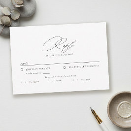 Modern Minimalist Typography Calligraphy Wedding RSVP Karte