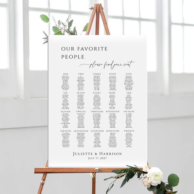 Modern minimalist up to 20 tables seating plan poster (Von Creator hochgeladen)