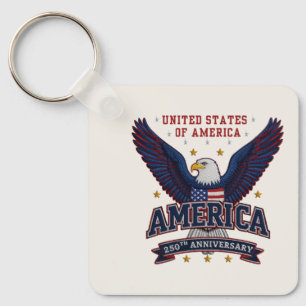 Modern Minimalist USA 250. Geschäft QR-Code Schlüsselanhänger