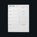 Modern Minimalist Vertical Weekly Planner & Goals Notizblock<br><div class="desc">Stay organized and intentional with this sleek, black and white vertical weekly planner. Designed for those who appreciate a clean, distraction-free layout, this notepad helps you bridge the gap between daily tasks and long-term ambitions. Key Features: Monday Start: Align your schedule with the standard work week for better flow. Vertical...</div>
