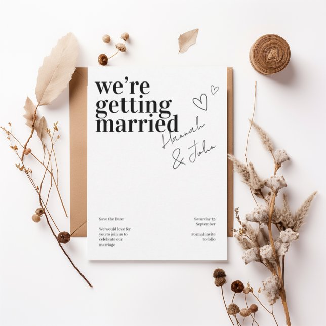 Modern Minimalist “We’re Getting Married” Einladung (Von Creator hochgeladen)