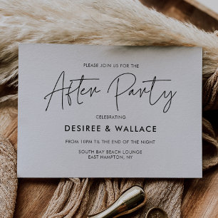 Modern minimalist wedding after party invitation einladung