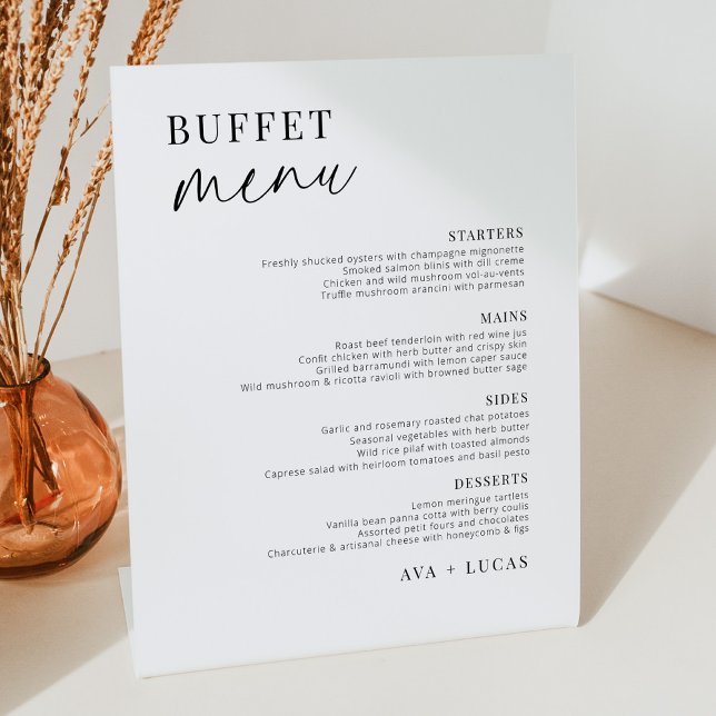 Modern Minimalist Wedding Buffet Menu Sockelschild (Von Creator hochgeladen)