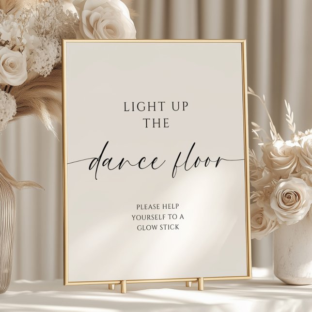 Modern Minimalist Wedding Glow Stick Poster (Von Creator hochgeladen)