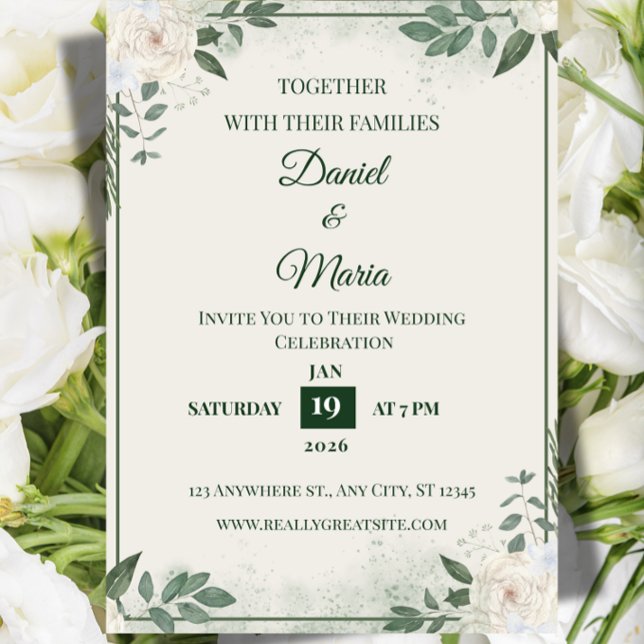 Modern Minimalist Wedding Invitation Template Einladung (Modern Minimalist Wedding Invitation | Clean Geometric Ampersand Design Template)