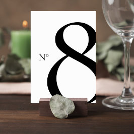 Modern Minimalist Wedding Table Number Card Tischnummer