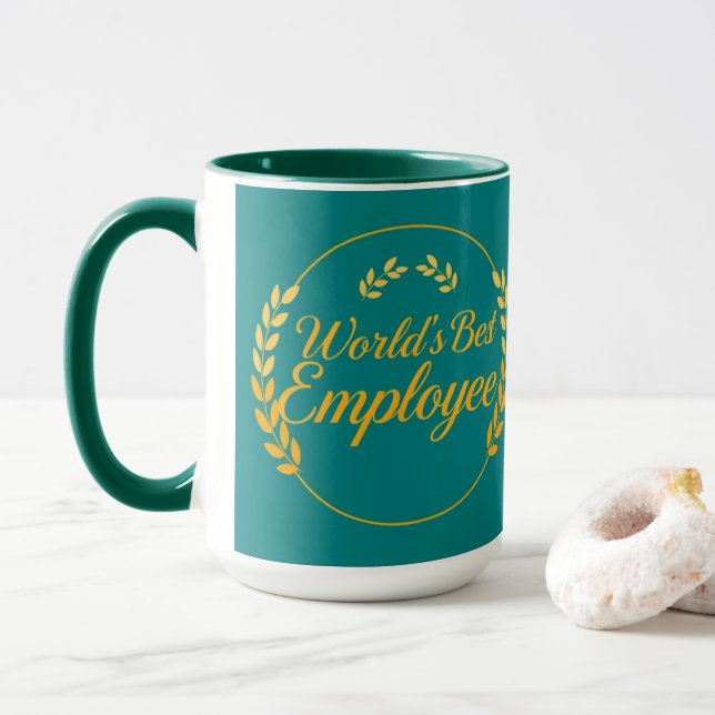 Modern Minimalist Weltbester Mitarbeiter Tasse (Mit Donut)