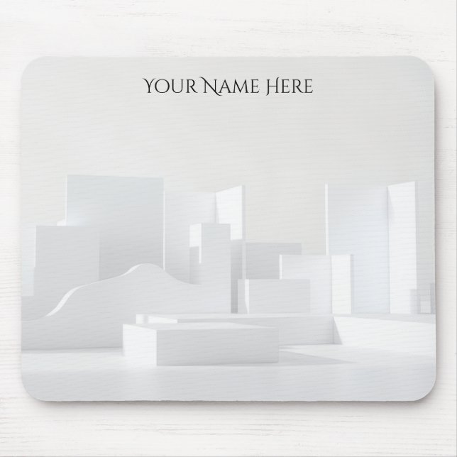 Modern Minimalist White Architecture Mousepad (Vorne)
