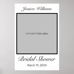 Modern Minimalist White Bridal Shower Photo Prop Poster
