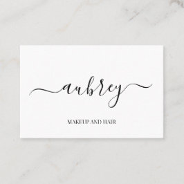Modern minimalist white script  Black Visitenkarte