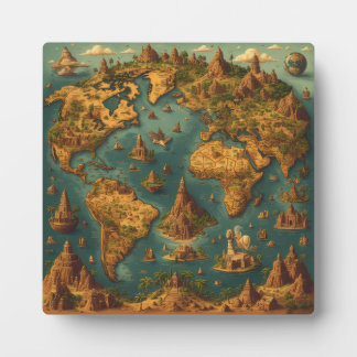 Modern Minimalist World Map Wall Art  Fotoplatte