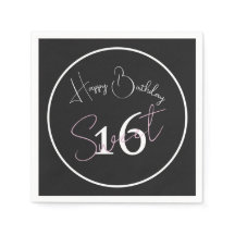 Modern Minimalistisch 16. Schwarz Weiß Rosa Geburt