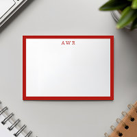 Modern Minimalistisch 3 Monogramm Rot an der Grenz