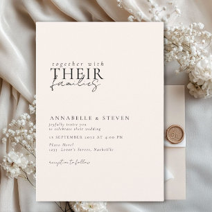 Modern, minimalistisch, beige, Hochzeit Einladung