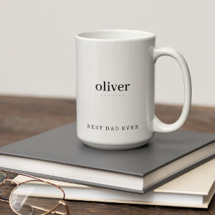 Modern minimalistisch bester Vater aller Zeiten pe Zweifarbige Tasse