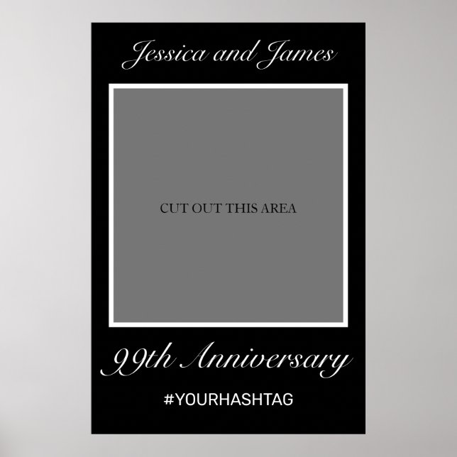 Modern Minimalistisch Black Anniversary Foto Prop Poster (Vorne)