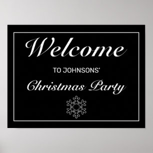 Modern Minimalistisch Black Christmas Welcome Sign Poster