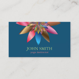 Modern Minimalistisch Black Lotus Yoga Instructor Visitenkarte