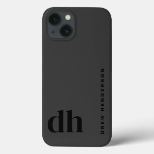 Modern Minimalistisch Black Monogram Case-Mate iPhone Hülle