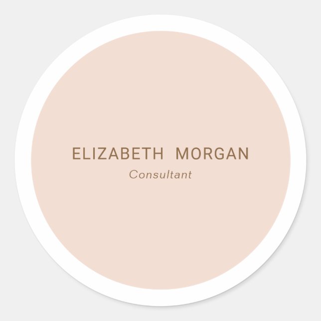 Modern Minimalistisch Blush Pink Gold Runder Aufkleber (Vorderseite)