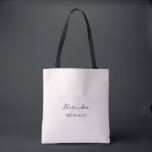 Modern Minimalistisch Blütenrosa Monogram Bridesma<br><div class="desc">Das perfekte elegante Accessoire für einen Bachelorette oder einen Bridesmaid-Vorschlag! Ein einfaches,  individuelles Monogramm-Design mit einer modernen,  minimalistisch handgeschriebenen Skripttypografie in schwarz auf elegantem,  rot-rosa Hintergrund. Personalisieren Sie das hübsche Monogramm in rosa Farbe,  was die Eleganz des Designs steigert.</div>